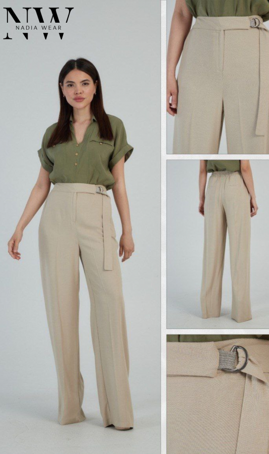 Комплект Ханна (брюки+блуза) бежевые/хаки